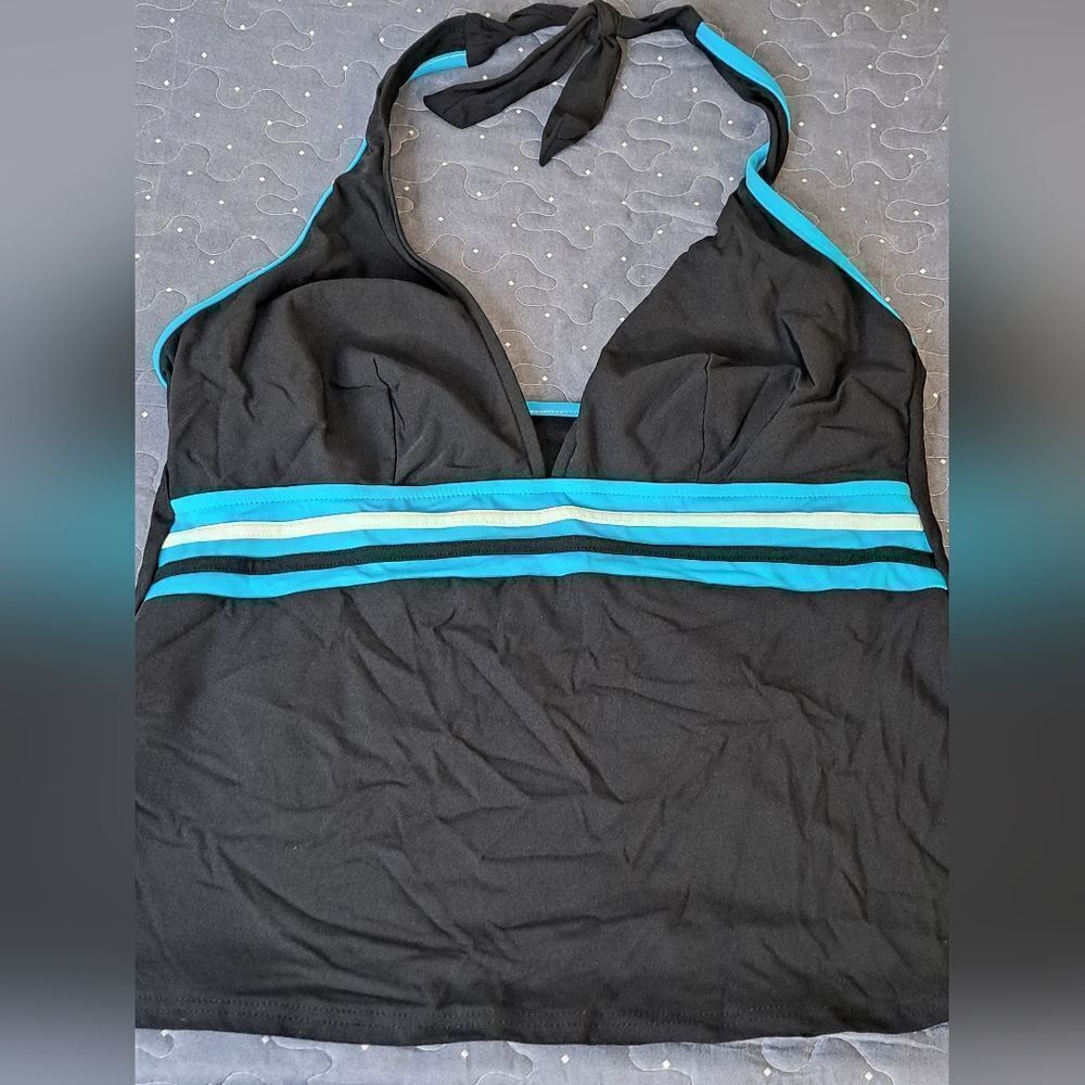 Black tankini swim top size 16